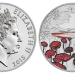 2015 Remembrance Day Alderney £5 BU Poppy