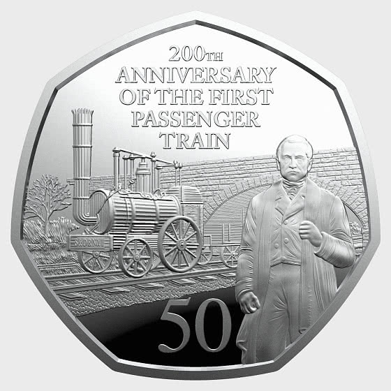 2025 200th Anniversary of the First Passenger Steam Train 50p Coin
