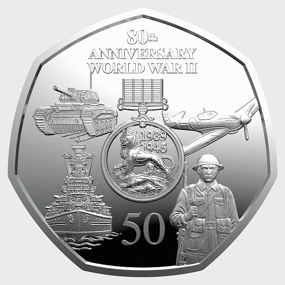 2025 80th Anniversary of the end of World War II 50p Coin