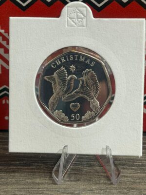 2025 Isle of Man Christmas 2 Turtle Doves 50p Coin