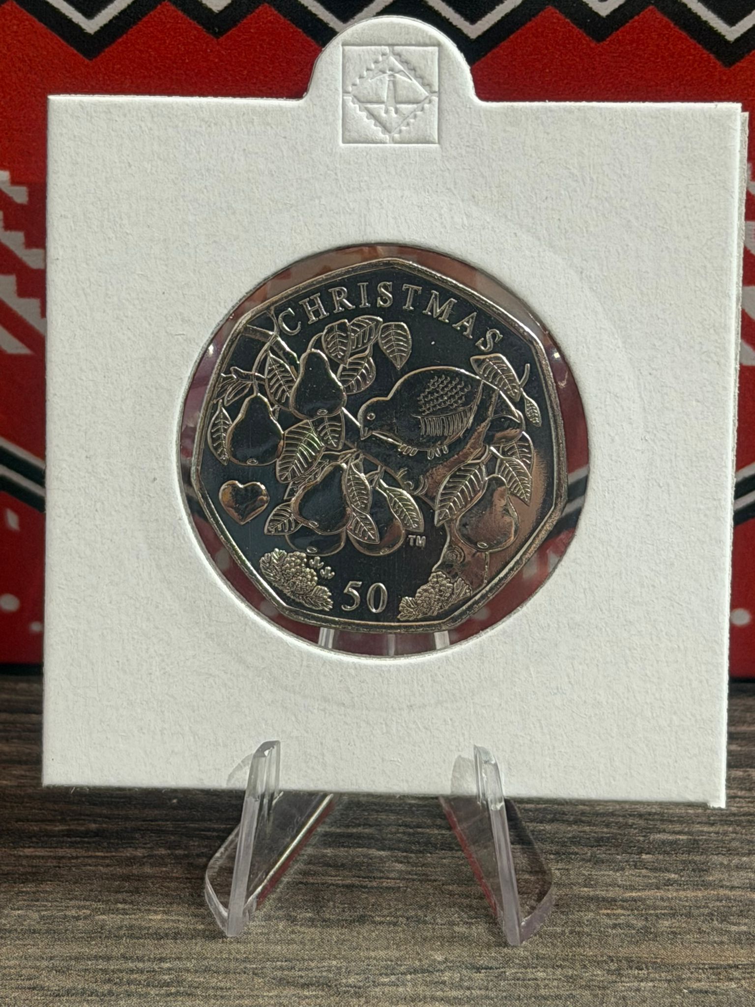 2025 Isle of Man Christmas Partridge Pear Tree 50p Coin
