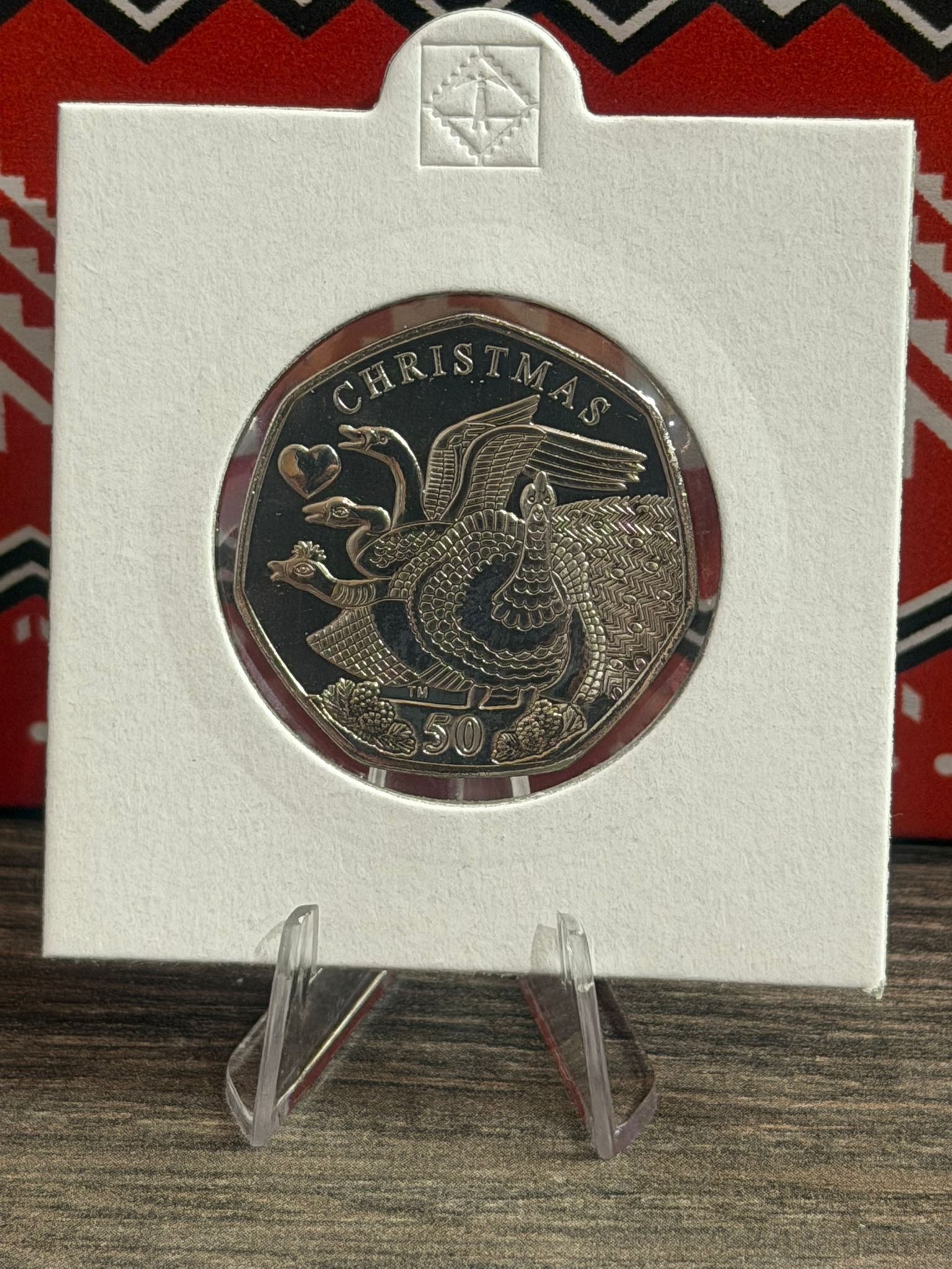 2025 Isle of Man Christmas 4 Calling Birds 50p Coin