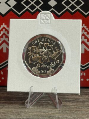 2025 Isle of Man Christmas 6 Geese Laying 50p Coin