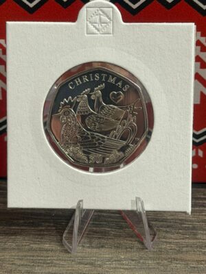 2025 Isle of Man Christmas 3 French Hens 50p Coin