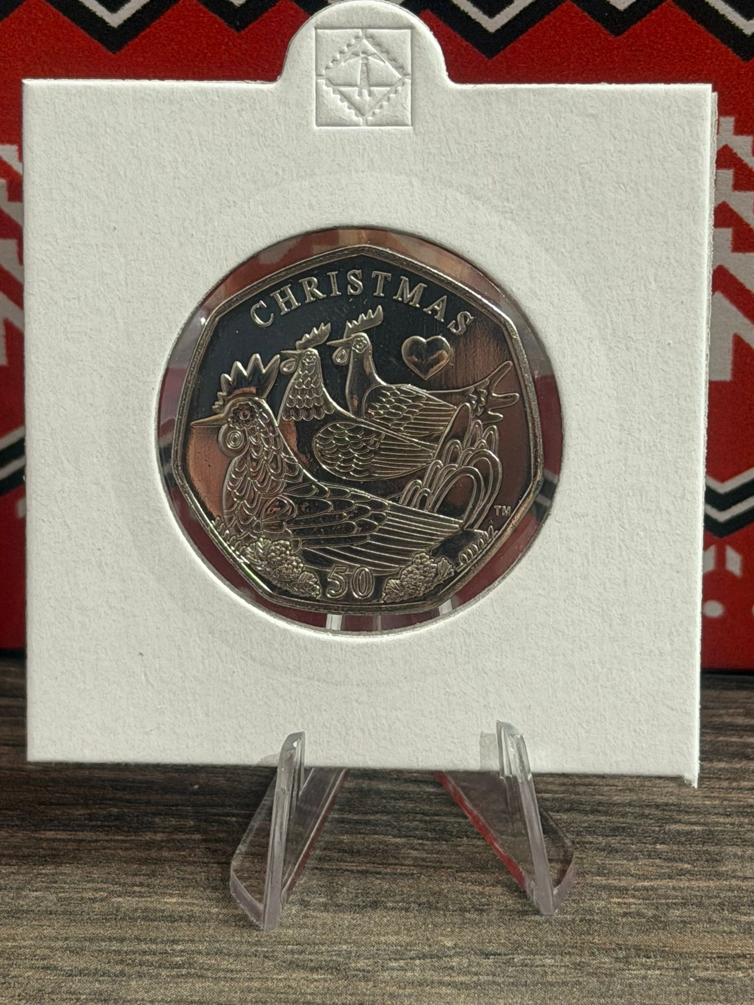 2025 Isle of Man Christmas 3 French Hens 50p Coin
