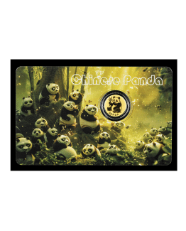 CHINESE PANDA 1/1000 Oz Gold Coin 50¢ Niue 2026 Capsule ON CARD - BRAND NEW