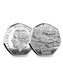 2024 Jersey D-Day Spitfire Patrol 50p Coin