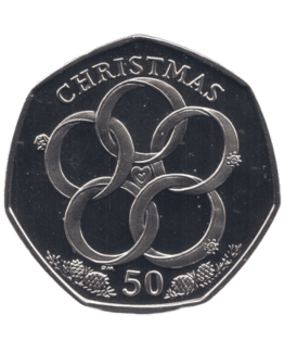 2009 Isle of Man Christmas Five Golden Rings 50p