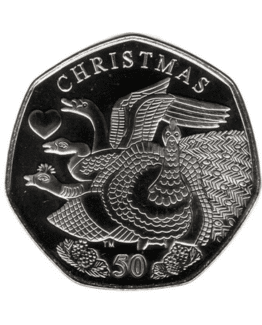 2008 Isle of Man Christmas 4 Calling Birds 50p