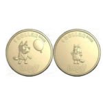 Bluey Bingo Set of 2 One Dollar Coins Dollarbuck Dog Blue $1 Australia UNC