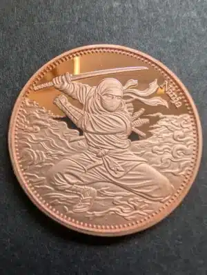 Ninja Warrior 1 oz Copper High Relief Round – Maple Leaf Mint